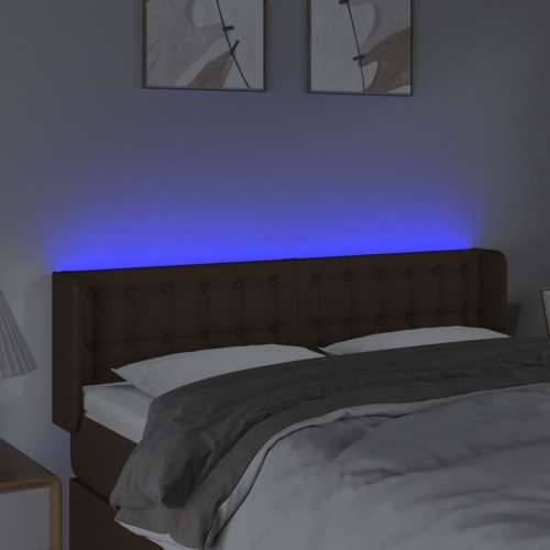 LED uzglavlje tamnosmeđe 147x16x78/88 cm od tkanine - Tamno smeđa 147 x 16 x 78/88 cm 1 Cijena