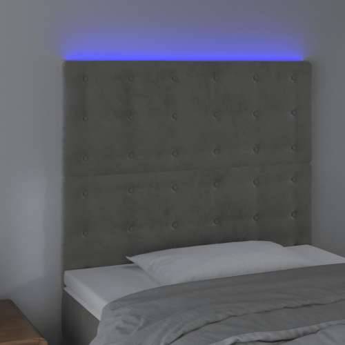 LED uzglavlje svjetlosivo 100x5x118/128 cm baršunasto - Svjetlosiva 100 x 5 x 118/128 cm 1 Cijena