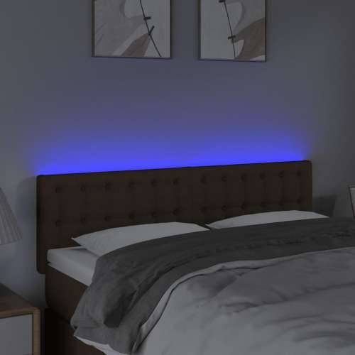 LED uzglavlje tamnosmeđe 144x5x78/88 cm od tkanine - Tamno smeđa 144 x 5 x 78/88 cm 1 Cijena