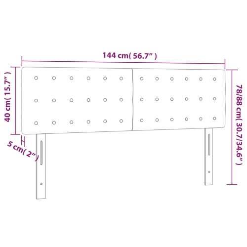 LED uzglavlje tamnosmeđe 144x5x78/88 cm od tkanine - Tamno smeđa 144 x 5 x 78/88 cm 1 Cijena