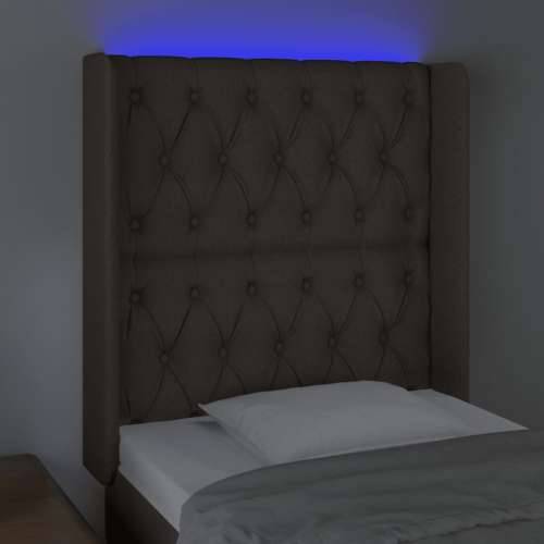 LED uzglavlje smeđesivo 83 x 16 x 118/128 cm od tkanine - Sivo-smeđa 83 x 16 x 118/128 cm 1 Cijena