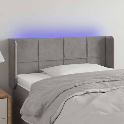 LED uzglavlje svjetlosivo 93x16x78/88 cm baršunasto - Svjetlosiva 93 x 16 x 78/88 cm 1 Cijena