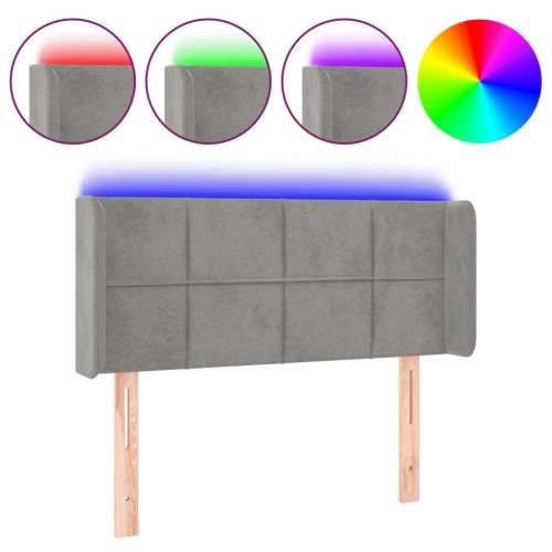 LED uzglavlje svjetlosivo 93x16x78/88 cm baršunasto - Svjetlosiva 93 x 16 x 78/88 cm 1 Cijena