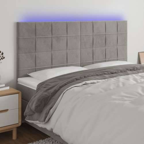 LED uzglavlje svjetlosivo 180x5x118/128 cm baršunasto - Svjetlosiva 180 x 5 x 118/128 cm 1 Cijena
