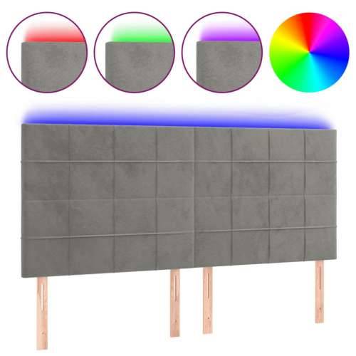 LED uzglavlje svjetlosivo 180x5x118/128 cm baršunasto - Svjetlosiva 180 x 5 x 118/128 cm 1 Cijena