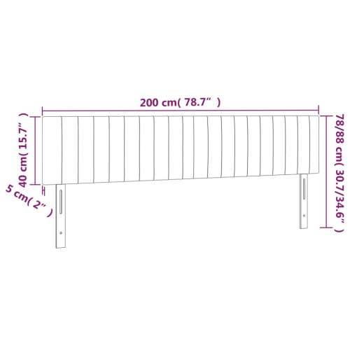 LED uzglavlje crno 200x5x78/88 cm od tkanine - Crna 200 x 5 x 78/88 cm 1 Cijena