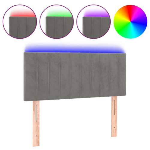 LED uzglavlje svjetlosivo 90x5x78/88 cm baršunasto - Svjetlosiva 90 x 5 x 78/88 cm 1 Cijena