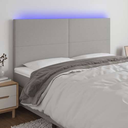 LED uzglavlje svjetlosivo 200x5x118/128 cm od tkanine - Svjetlosiva 200 x 5 x 118/128 cm 1 Cijena