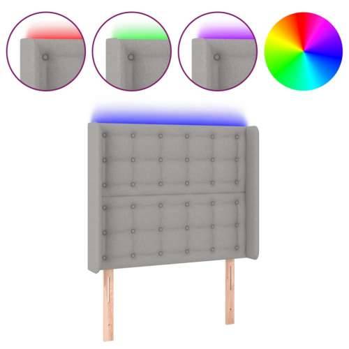 LED uzglavlje svjetlosivo 103 x 16 x 118/128 cm od tkanine - Svjetlosiva 103 x 16 x 118/128 cm 1 Cijena