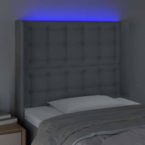 LED uzglavlje svjetlosivo 103 x 16 x 118/128 cm od tkanine - Svjetlosiva 103 x 16 x 118/128 cm 1 Cijena