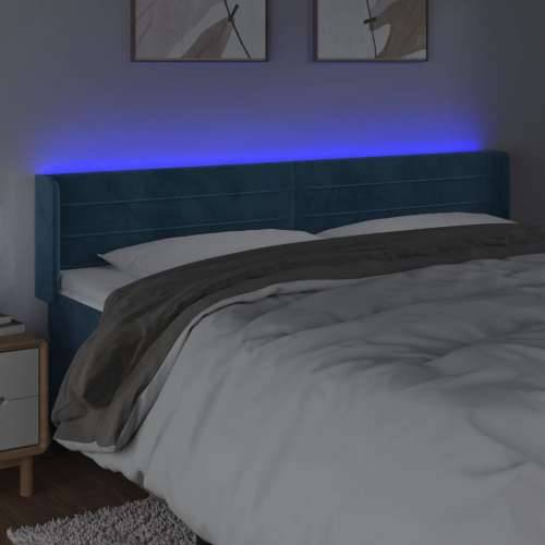 LED uzglavlje tamnoplavo 163x16x78/88 cm baršunasto - Tamno plava 163 x 16 x 78/88 cm 1 Cijena