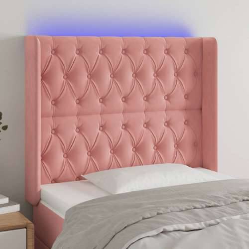LED uzglavlje ružičasto 103x16x118/128 cm baršunasto - Ružičasta 103 x 16 x 118/128 cm 1 Cijena