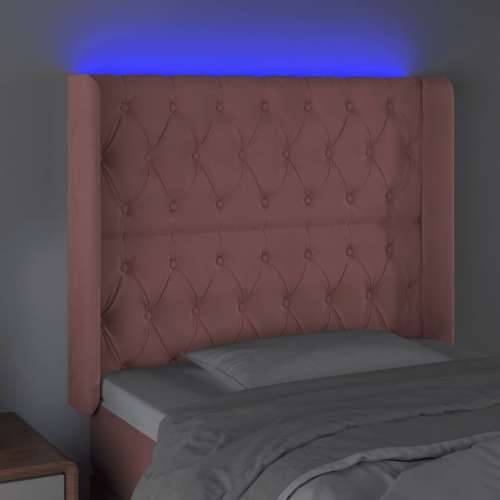 LED uzglavlje ružičasto 103x16x118/128 cm baršunasto - Ružičasta 103 x 16 x 118/128 cm 1 Cijena