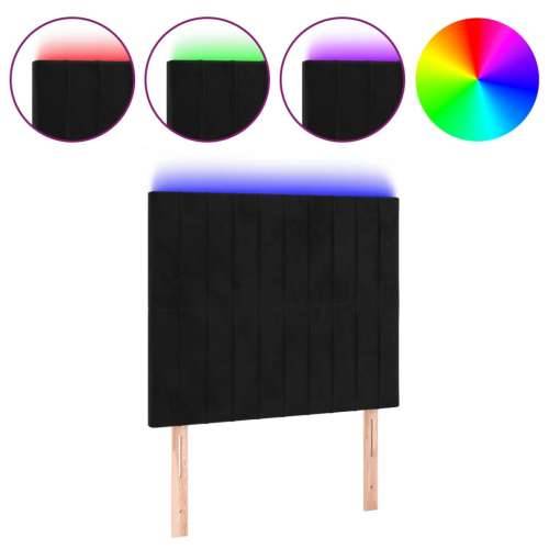 LED uzglavlje crno 80x5x118/128 cm baršunasto - Crna 80 x 5 x 118/128 cm 1 Cijena