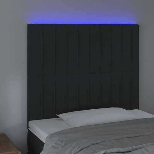 LED uzglavlje crno 80x5x118/128 cm baršunasto - Crna 80 x 5 x 118/128 cm 1 Cijena