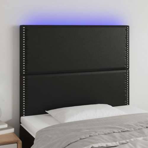 LED uzglavlje crno 80x5x118/128 cm od umjetne kože - Crna 80 x 5 x 118/128 cm 1 Cijena