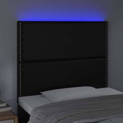 LED uzglavlje crno 80x5x118/128 cm od umjetne kože - Crna 80 x 5 x 118/128 cm 1 Cijena