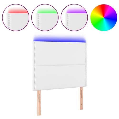 LED uzglavlje bijelo 80x5x118/128 cm od umjetne kože - Bijela 80 x 5 x 118/128 cm 1 Cijena