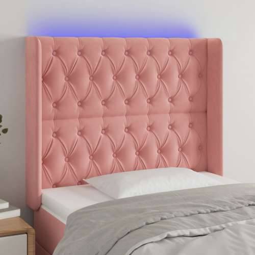 LED uzglavlje ružičasto 93x16x118/128 cm baršunasto - Ružičasta 93 x 16 x 118/128 cm 1 Cijena