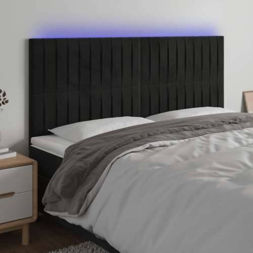 LED uzglavlje crno 160x5x118/128 cm baršunasto - Crna 160 x 5 x 118/128 cm 1 Cijena