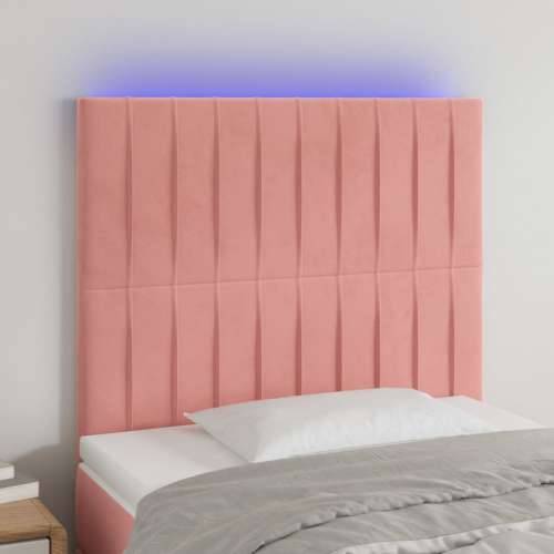 LED uzglavlje ružičasto 90x5x118/128 cm baršunasto - Ružičasta 90 x 5 x 118/128 cm 1 Cijena