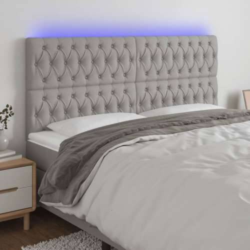 LED uzglavlje svjetlosivo 200x7x118/128 cm od tkanine - Svjetlosiva 200 x 7 x 118/128 cm 1 Cijena