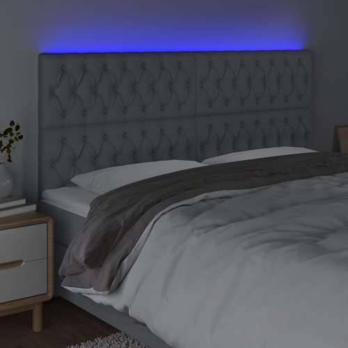 LED uzglavlje svjetlosivo 200x7x118/128 cm od tkanine - Svjetlosiva 200 x 7 x 118/128 cm 1 Cijena