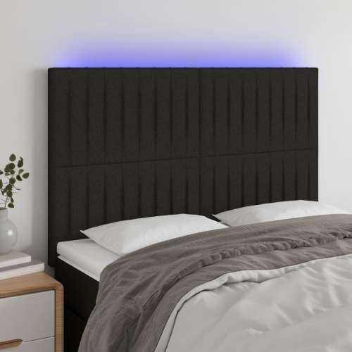 LED uzglavlje crno 144x5x118/128 cm od tkanine - Crna 144 x 5 x 118/128 cm 1 Cijena