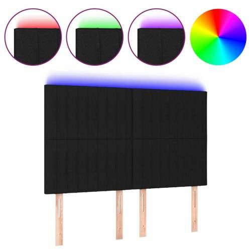 LED uzglavlje crno 144x5x118/128 cm od tkanine - Crna 144 x 5 x 118/128 cm 1 Cijena