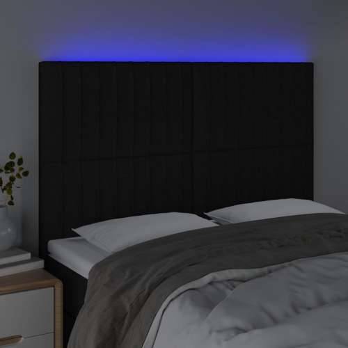 LED uzglavlje crno 144x5x118/128 cm od tkanine - Crna 144 x 5 x 118/128 cm 1 Cijena