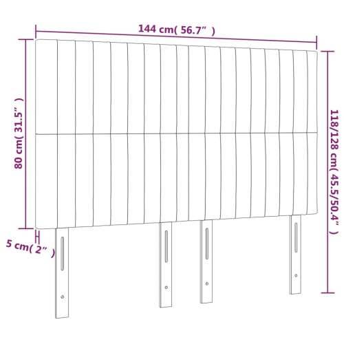 LED uzglavlje crno 144x5x118/128 cm od tkanine - Crna 144 x 5 x 118/128 cm 1 Cijena