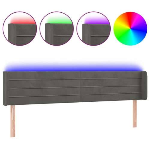 LED uzglavlje tamnosivo 163x16x78/88 cm baršunasto - Tamno siva 163 x 16 x 78/88 cm 1 Cijena