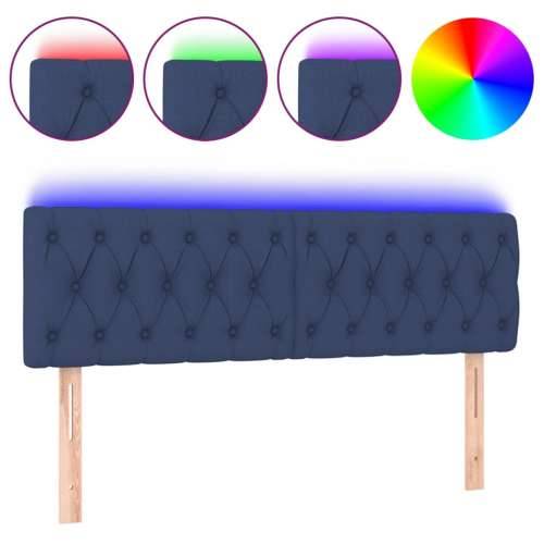 LED uzglavlje plavo 144 x 7 x 78/88 cm od tkanine - Plava 144 x 7 x 78/88 cm 1 Cijena