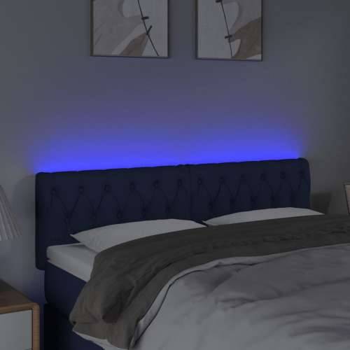 LED uzglavlje plavo 144 x 7 x 78/88 cm od tkanine - Plava 144 x 7 x 78/88 cm 1 Cijena