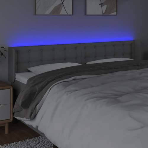 LED uzglavlje svjetlosivo 203x16x78/88 cm od tkanine - Svjetlosiva 203 x 16 x 78/88 cm 1 Cijena