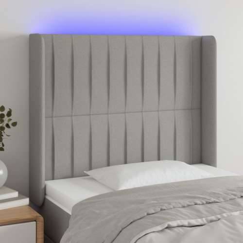 LED uzglavlje svjetlosivo 83 x 16 x 118/128 cm od tkanine - Svjetlosiva 83 x 16 x 118/128 cm 1 Cijena