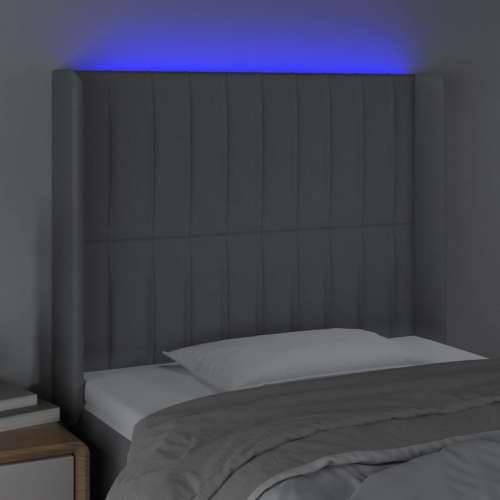 LED uzglavlje svjetlosivo 83 x 16 x 118/128 cm od tkanine - Svjetlosiva 83 x 16 x 118/128 cm 1 Cijena