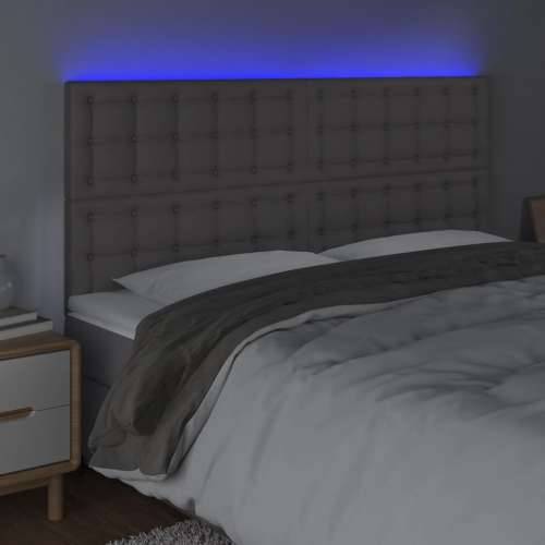 LED uzglavlje sivo 180x5x118/128 cm od umjetne kože - Siva 180 x 5 x 118/128 cm 1 Cijena