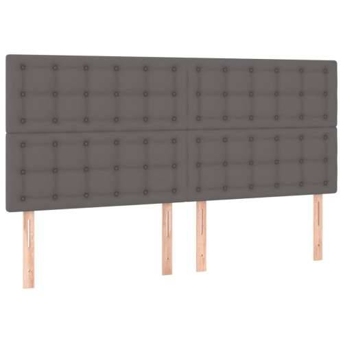 LED uzglavlje sivo 180x5x118/128 cm od umjetne kože - Siva 180 x 5 x 118/128 cm 1 Cijena