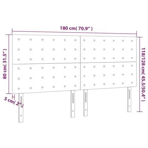 LED uzglavlje sivo 180x5x118/128 cm od umjetne kože - Siva 180 x 5 x 118/128 cm 1 Cijena