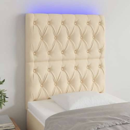 LED uzglavlje krem 80x7x118/128 cm od tkanine - Krema 80 x 7 x 118/128 cm 1 Cijena