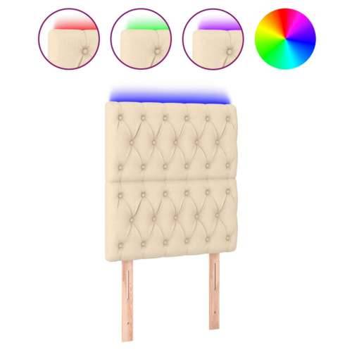 LED uzglavlje krem 80x7x118/128 cm od tkanine - Krema 80 x 7 x 118/128 cm 1 Cijena