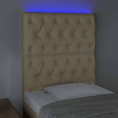 LED uzglavlje krem 80x7x118/128 cm od tkanine - Krema 80 x 7 x 118/128 cm 1 Cijena