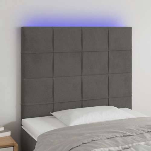 LED uzglavlje tamnosivo 90x5x118/128 cm baršunasto - Tamno siva 90 x 5 x 118/128 cm 1 Cijena