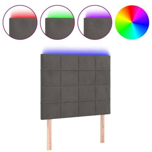 LED uzglavlje tamnosivo 90x5x118/128 cm baršunasto - Tamno siva 90 x 5 x 118/128 cm 1 Cijena