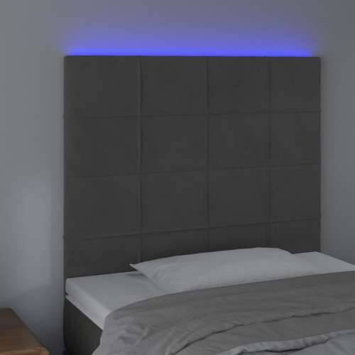LED uzglavlje tamnosivo 90x5x118/128 cm baršunasto - Tamno siva 90 x 5 x 118/128 cm 1 Cijena
