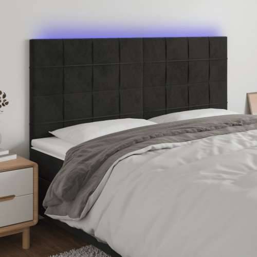 LED uzglavlje crno 180x5x118/128 cm baršunasto - Crna 180 x 5 x 118/128 cm 1 Cijena