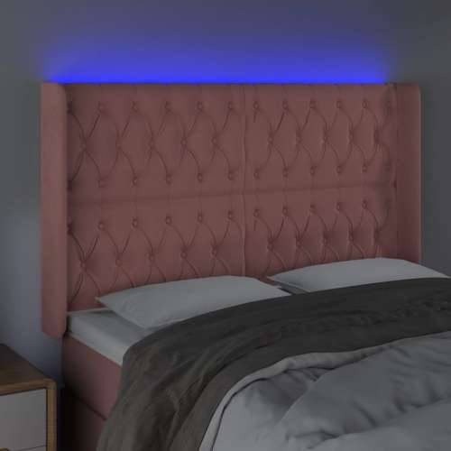 LED uzglavlje Ružičasta 163x16x118/128 cm baršunasto - Ružičasta 163 x 16 x 118/128 cm 1 Cijena