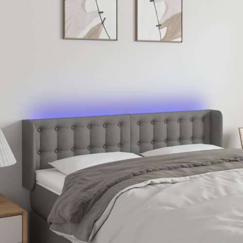 LED uzglavlje tamnosivo 147x16x78/88 cm od tkanine - Tamno siva 147 x 16 x 78/88 cm 1 Cijena