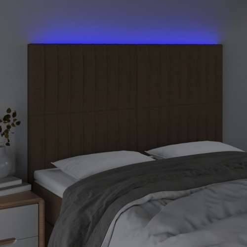 LED uzglavlje tamnosmeđe 144x5x118/128 cm od tkanine - Tamno smeđa 144 x 5 x 118/128 cm 1 Cijena